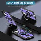For Samsung Galaxy S25 5G Ring Holder Carbon Fiber PC Hybrid TPU Phone Case(Purple) - 2
