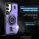For Samsung Galaxy S25 5G Ring Holder Carbon Fiber PC Hybrid TPU Phone Case(Purple) - 3