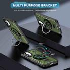 For Samsung Galaxy S25+ 5G Ring Holder Carbon Fiber PC Hybrid TPU Phone Case(Army Green) - 2