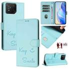 For Asus ROG Phone 8 / 8 Pro Smile Embossing RFID Leather Phone Case(Mint Green) - 1