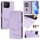 For Asus ROG Phone 8 / 8 Pro Smile Embossing RFID Leather Phone Case(Light Purple) - 1