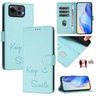For Asus Zenfone 12 Ultra Smile Embossing RFID Leather Phone Case(Mint Green) - 1