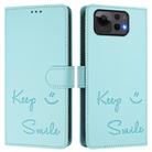 For Asus Zenfone 12 Ultra Smile Embossing RFID Leather Phone Case(Mint Green) - 2