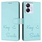 For Blackview Color 8 Smile Embossing RFID Leather Phone Case(Mint Green) - 3