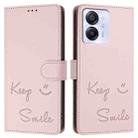 For Blackview Color 8 Smile Embossing RFID Leather Phone Case(Pink) - 3