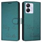 For Blackview Color 8 Smile Embossing RFID Leather Phone Case(Peacock Green) - 3