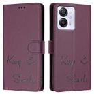 For Blackview Color 8 Smile Embossing RFID Leather Phone Case(Violet) - 3