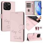 For Blackview Wave 6C Smile Embossing RFID Leather Phone Case(Pink) - 1