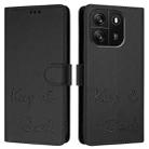 For Blackview Wave 6C Smile Embossing RFID Leather Phone Case(Black) - 3