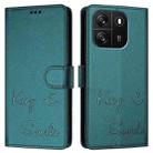 For Blackview Wave 6C Smile Embossing RFID Leather Phone Case(Peacock Green) - 3