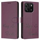 For Blackview Wave 6C Smile Embossing RFID Leather Phone Case(Violet) - 3