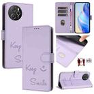 For Blackview Shark 8 Smile Embossing RFID Leather Phone Case(Light Purple) - 1