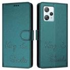 For Blackview A53 Smile Embossing RFID Leather Phone Case(Peacock Green) - 3