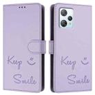 For Blackview A53 Smile Embossing RFID Leather Phone Case(Light Purple) - 3