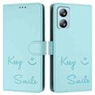 For Blackview A52 Smile Embossing RFID Leather Phone Case(Mint Green) - 3