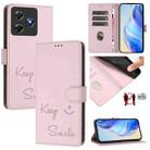 For Blackview Wave 8C Smile Embossing RFID Leather Phone Case(Pink) - 1