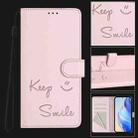 For Blackview Wave 8C Smile Embossing RFID Leather Phone Case(Pink) - 2