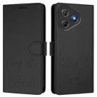 For Blackview Oscal Flat 2 Smile Embossing RFID Leather Phone Case(Black) - 2