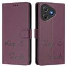 For Blackview Oscal Flat 2 Smile Embossing RFID Leather Phone Case(Violet) - 2