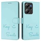 For Blackview Oscal Tiger 13 Smile Embossing RFID Leather Phone Case(Mint Green) - 2