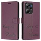 For Blackview Oscal Tiger 13 Smile Embossing RFID Leather Phone Case(Violet) - 2