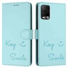 For BLU View 5 Pro Smile Embossing RFID Leather Phone Case(Mint Green) - 3