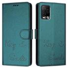 For BLU View 5 Pro Smile Embossing RFID Leather Phone Case(Peacock Green) - 3