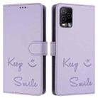 For BLU View 5 Pro Smile Embossing RFID Leather Phone Case(Light Purple) - 3