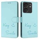 For BLU View 5 Smile Embossing RFID Leather Phone Case(Mint Green) - 3