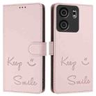 For BLU View 5 Smile Embossing RFID Leather Phone Case(Pink) - 3