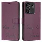 For BLU View 5 Smile Embossing RFID Leather Phone Case(Violet) - 3