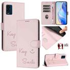 For BLU View Speed 5G Smile Embossing RFID Leather Phone Case(Pink) - 1