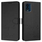 For BLU View Speed 5G Smile Embossing RFID Leather Phone Case(Black) - 3