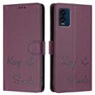 For BLU View Speed 5G Smile Embossing RFID Leather Phone Case(Violet) - 3