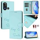 For BLU C9 Smile Embossing RFID Leather Phone Case(Mint Green) - 1