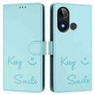 For BLU C9 Smile Embossing RFID Leather Phone Case(Mint Green) - 3