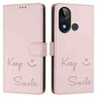 For BLU C9 Smile Embossing RFID Leather Phone Case(Pink) - 3