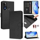 For BLU C9 Smile Embossing RFID Leather Phone Case(Black) - 1