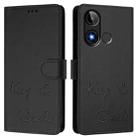 For BLU C9 Smile Embossing RFID Leather Phone Case(Black) - 3