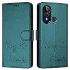 For BLU C9 Smile Embossing RFID Leather Phone Case(Peacock Green) - 3