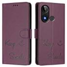 For BLU C9 Smile Embossing RFID Leather Phone Case(Violet) - 3