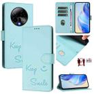 For BLU Bold K50 Smile Embossing RFID Leather Phone Case(Mint Green) - 1