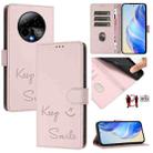 For BLU Bold K50 Smile Embossing RFID Leather Phone Case(Pink) - 1