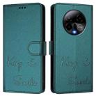 For BLU Bold K50 Smile Embossing RFID Leather Phone Case(Peacock Green) - 3