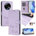 For BLU Bold K50 Smile Embossing RFID Leather Phone Case(Light Purple) - 1