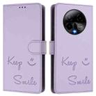 For BLU Bold K50 Smile Embossing RFID Leather Phone Case(Light Purple) - 3