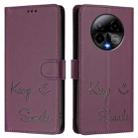 For BLU Bold K50 Smile Embossing RFID Leather Phone Case(Violet) - 3