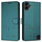 For Nothing CMF Phone 1 Smile Embossing RFID Leather Phone Case(Peacock Green) - 3