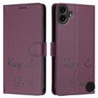 For Nothing CMF Phone 1 Smile Embossing RFID Leather Phone Case(Violet) - 3