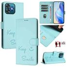 For Oukitel C53 Smile Embossing RFID Leather Phone Case(Mint Green) - 1